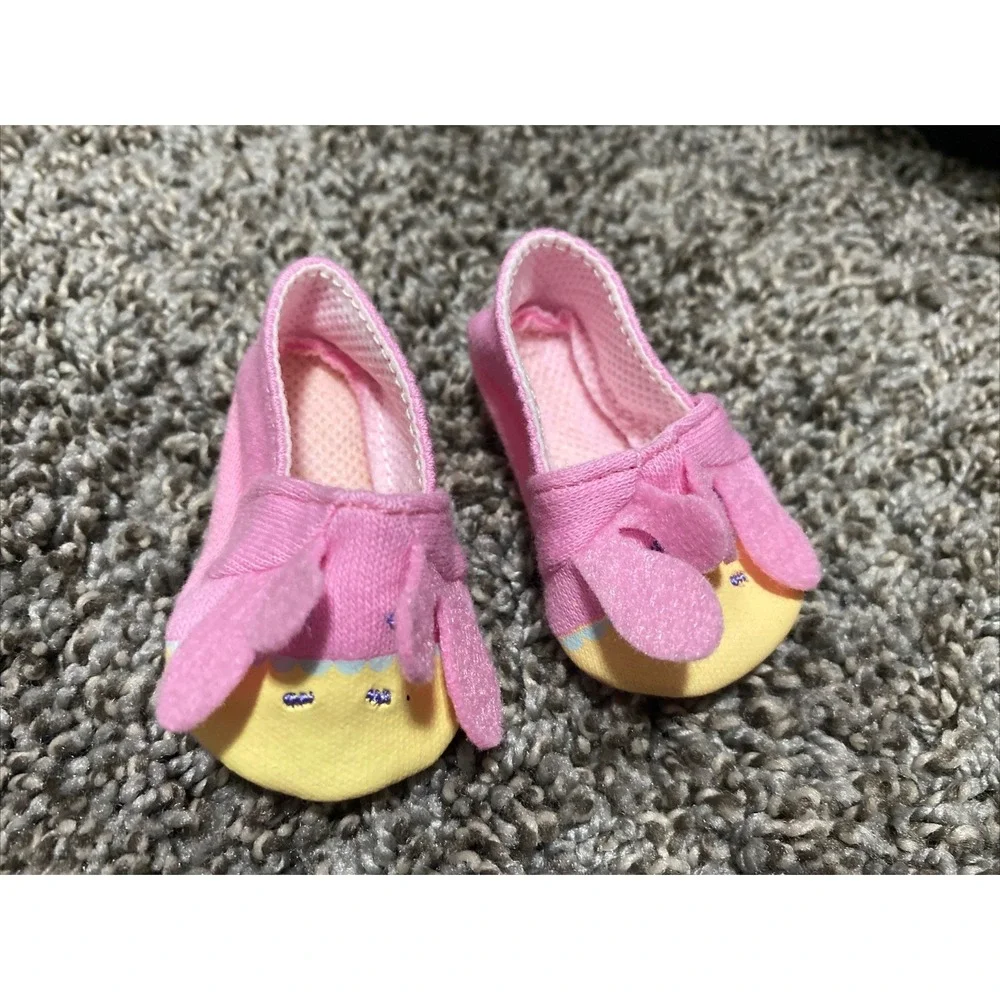 American Girl Bitty Baby Replacement Pink & Yellow Slipper Shoes